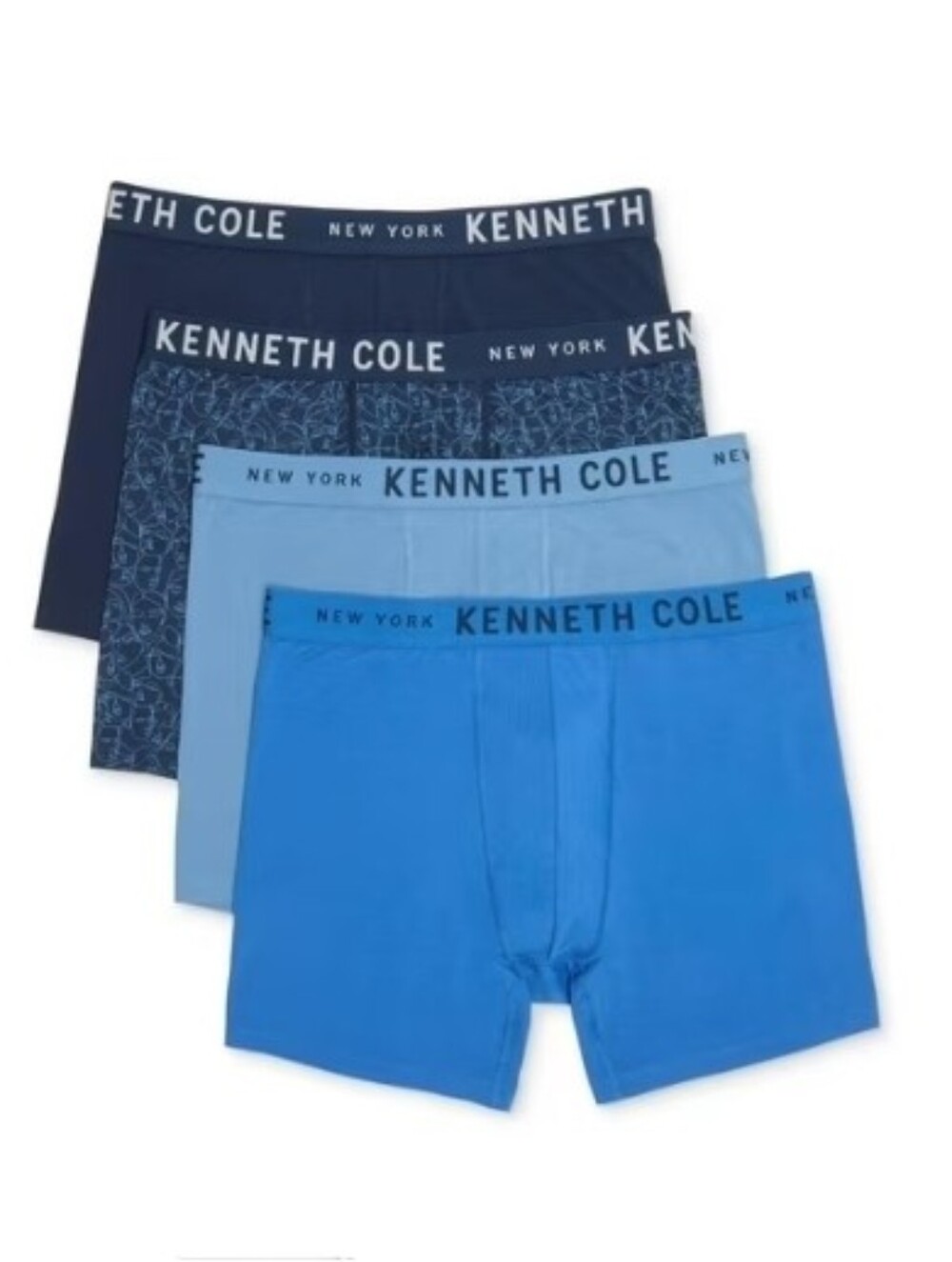 Kenneth Cole Men's 4-Pack Blue Stretch Boxer Briefs